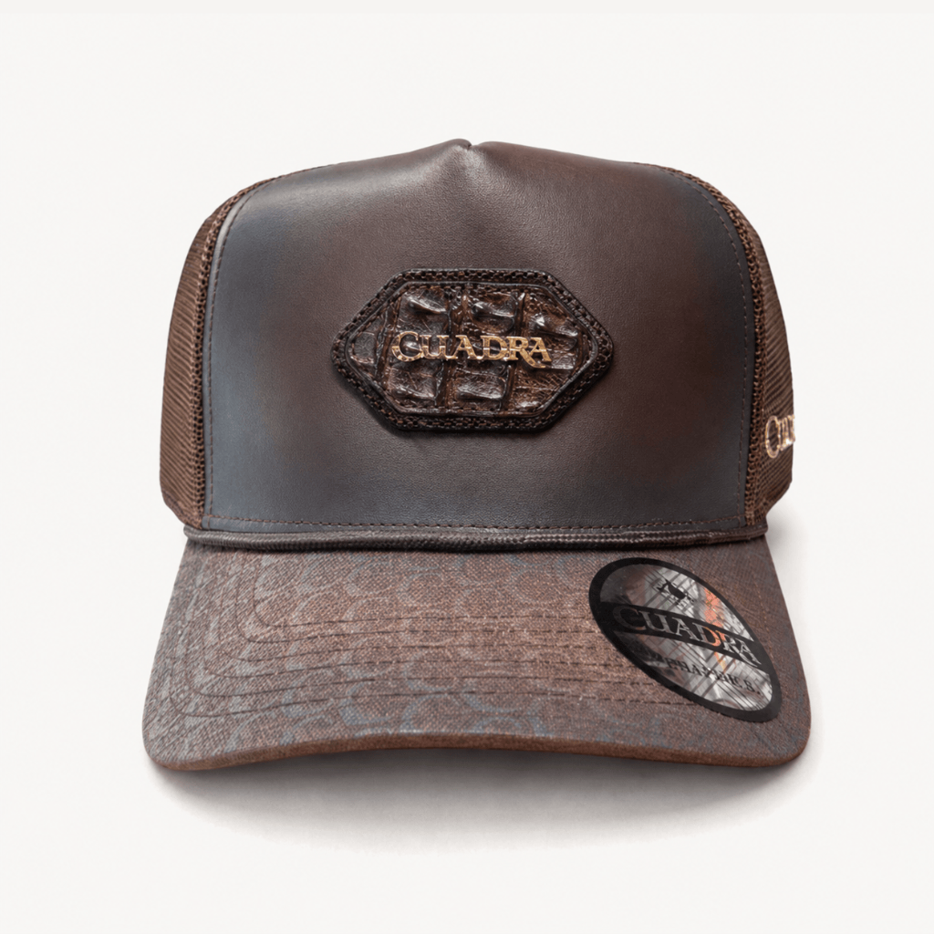 Gorra Cuadra Sello Alligator Café