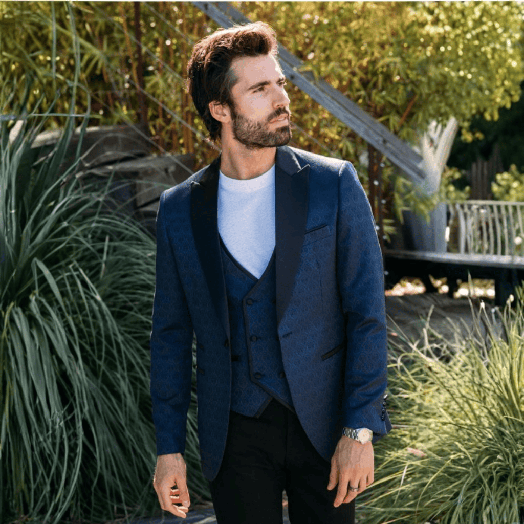 Traje Platini Jacquard Navy