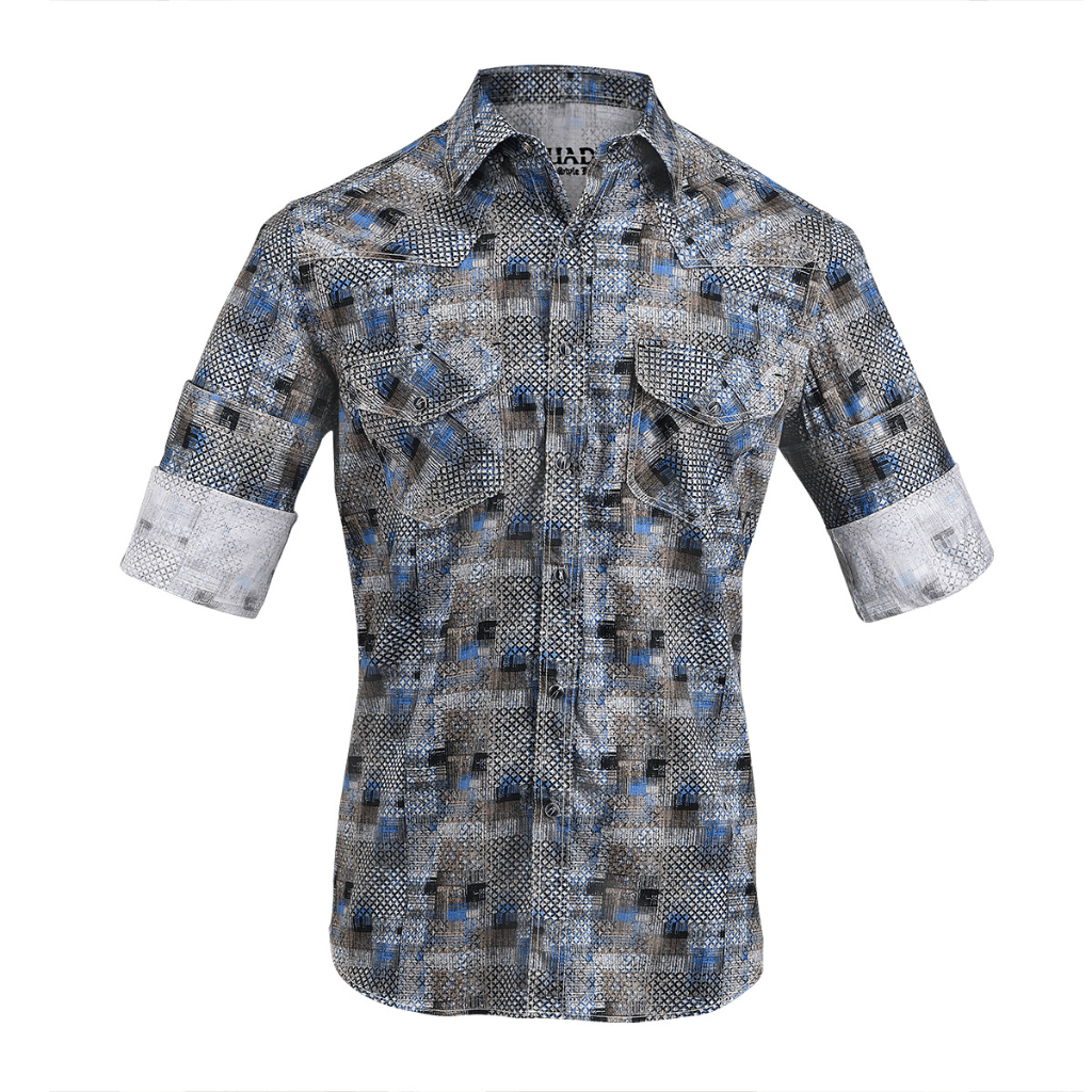 Camisa Cuadra Albor Azul/Gris