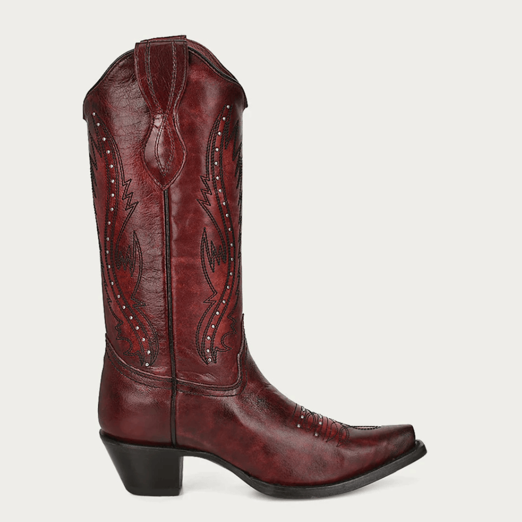Bota Corral Wine Embroidery & Studs