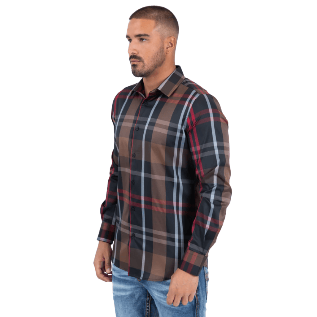 Camisa Platini Checkered Long Sleeve Black