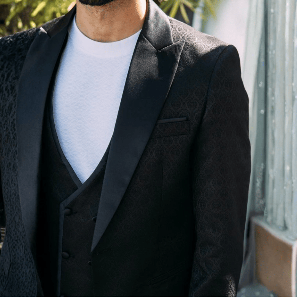 Traje Platini Jacquard Black