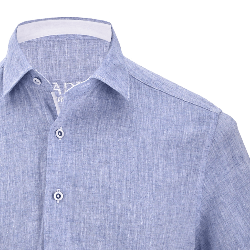 Camisa Cuadra Blue Linen