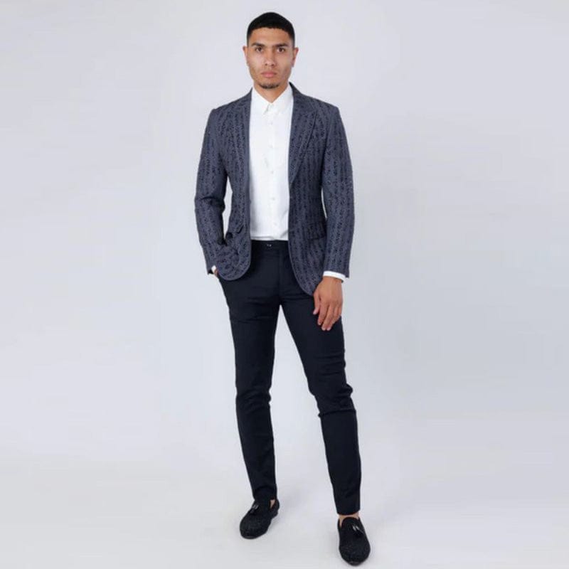 Vienna Rhinestone Grey Blazer