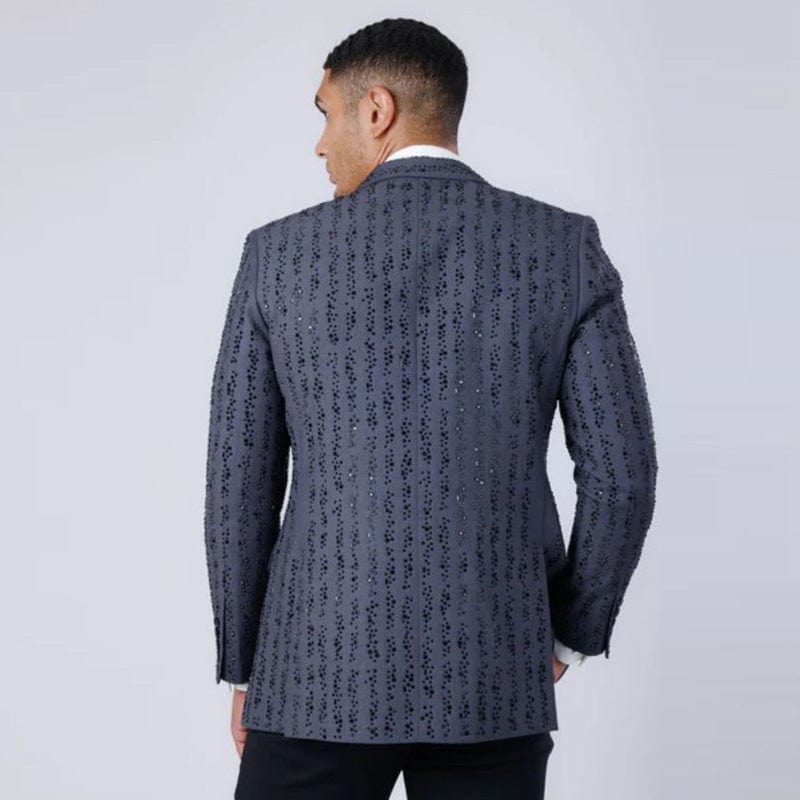 Vienna Rhinestone Grey Blazer