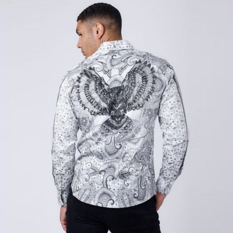 Blushwrap Rhinestone Long Sleeve White Shirt