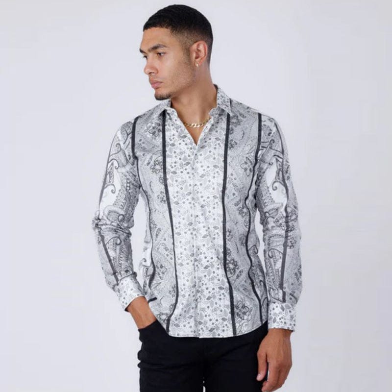 Blushwrap Rhinestone Long Sleeve White Shirt