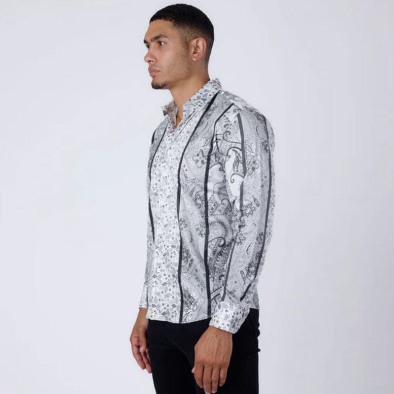 Blushwrap Rhinestone Long Sleeve White Shirt