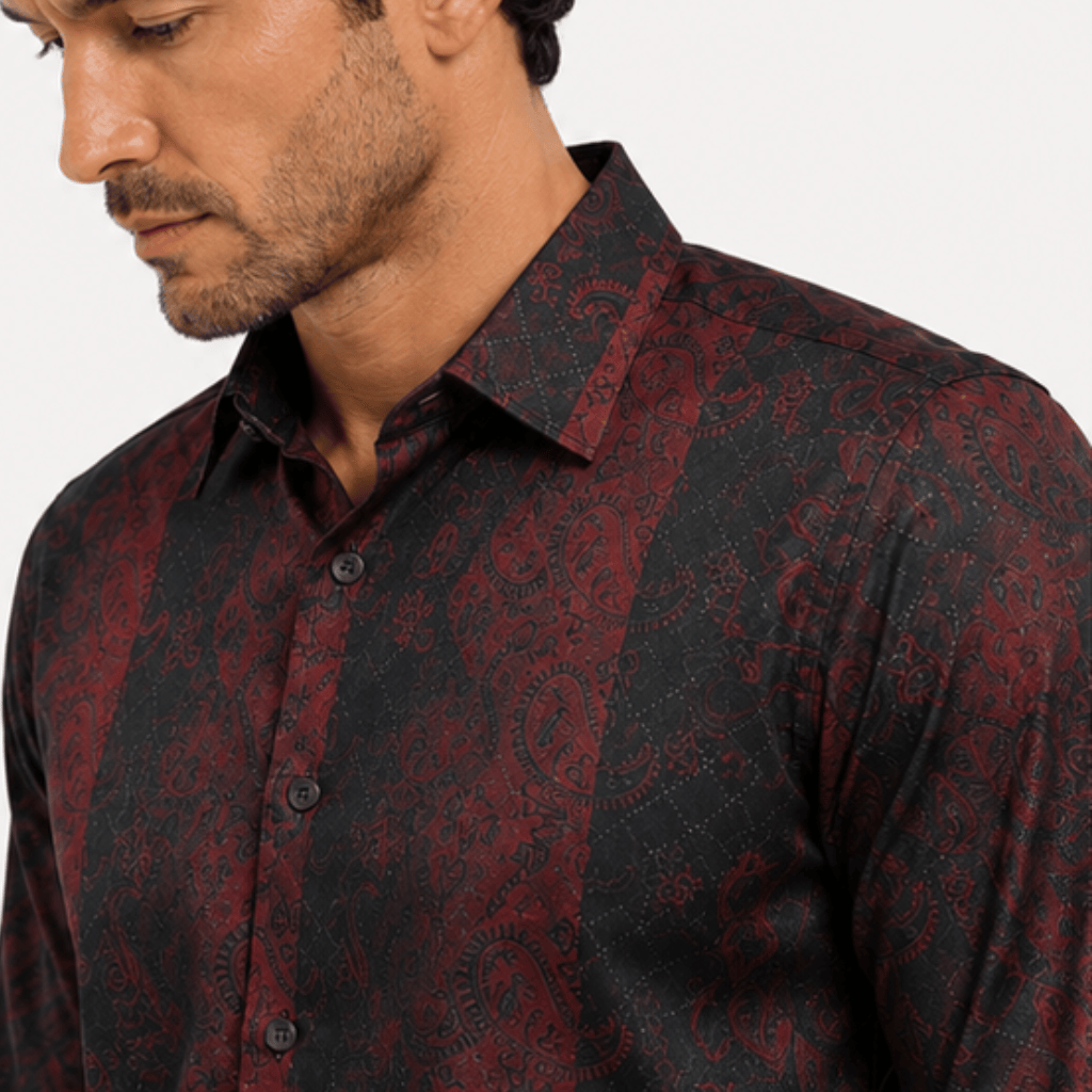 Camisa Platini Merlot Paisley