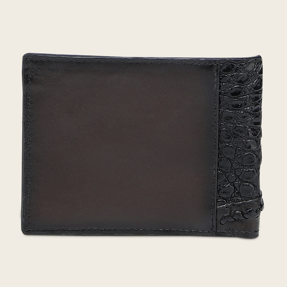 Superficie lisa de piel con piel de fuscus en tono negro elegante.