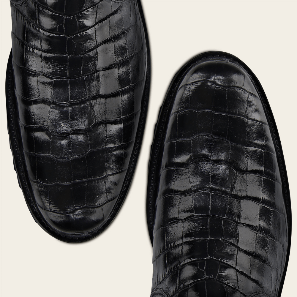 Vista superior de la puntera mostrando el patrón natural del caimán.