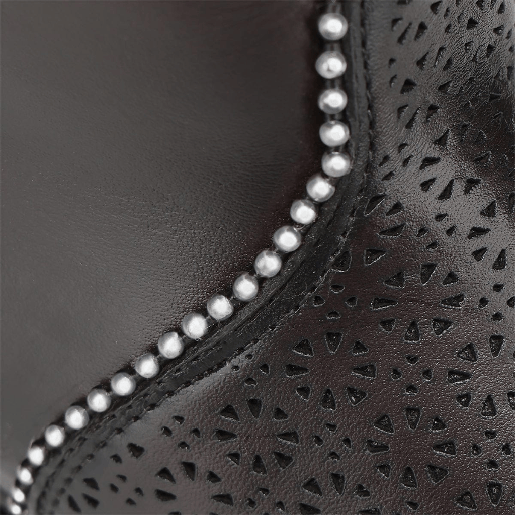 Detalle del perforado láser en la piel.