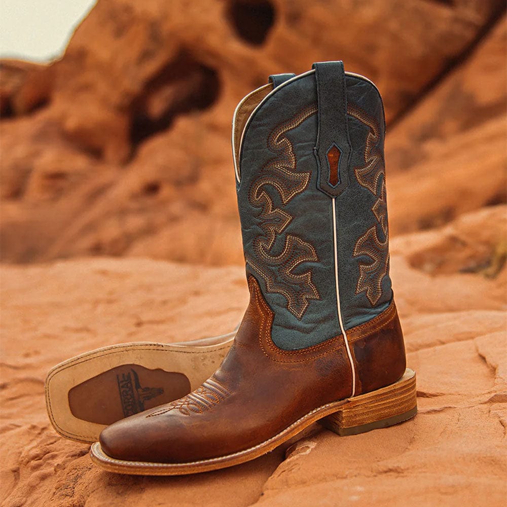 Bota Vaquera Honey Blue Embroidery