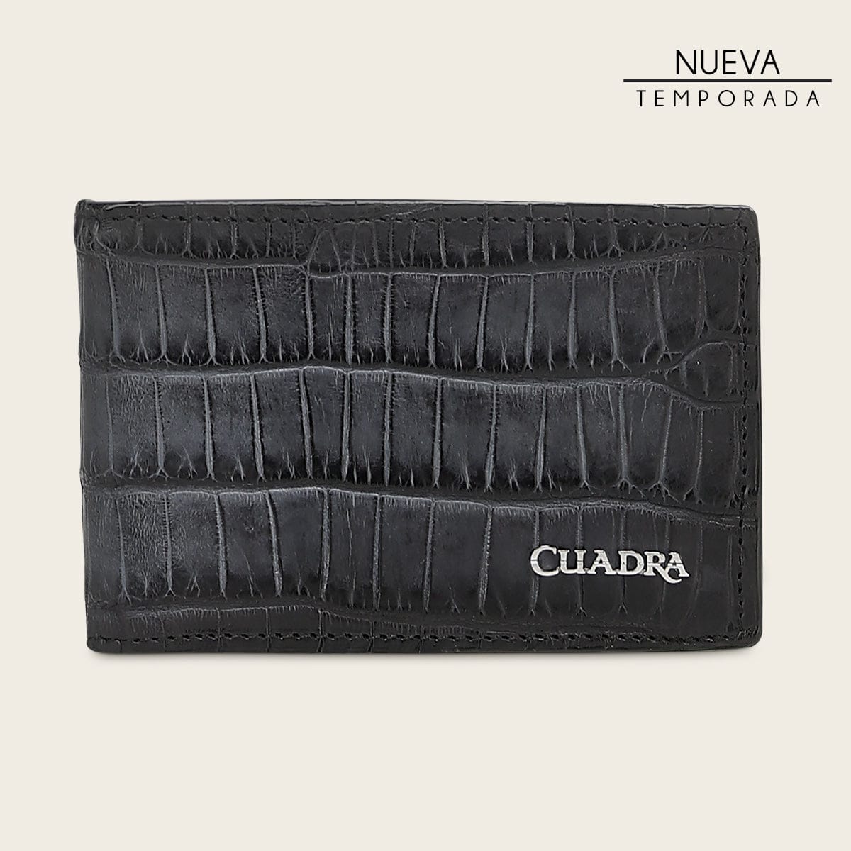 Cartera Cuadra Alligator Blue Dominion