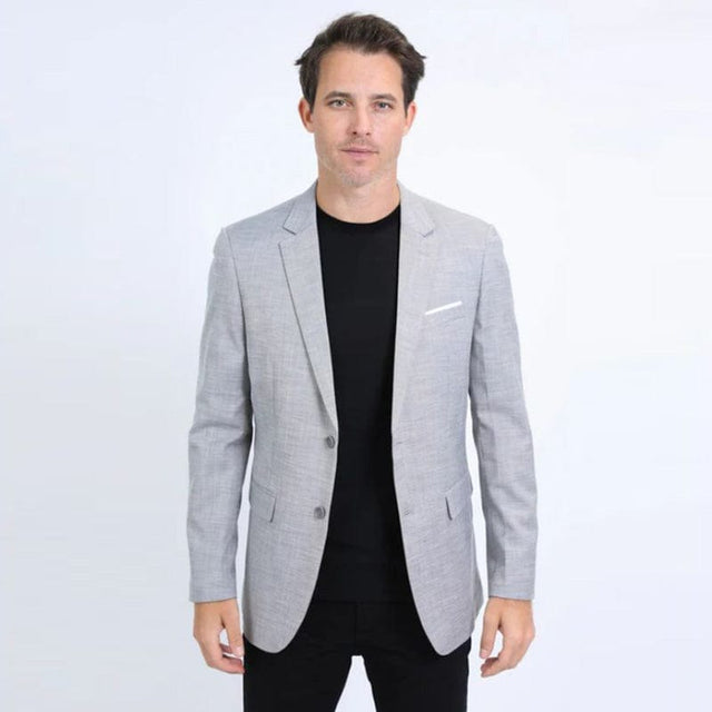 Platini Modern Fit Stretch Date Noche Western Blazer – Gray