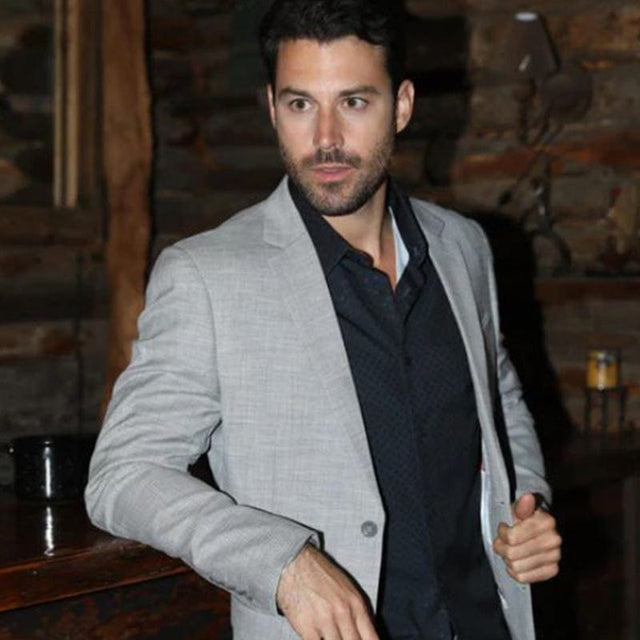 Platini Modern Fit Stretch Date Noche Western Blazer – Gray