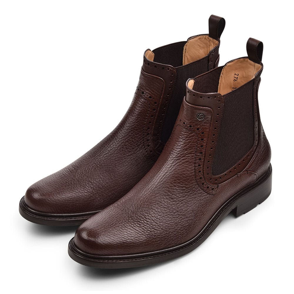 Botin Franco Cuadra Vigor Moderno Cafe Oscuro