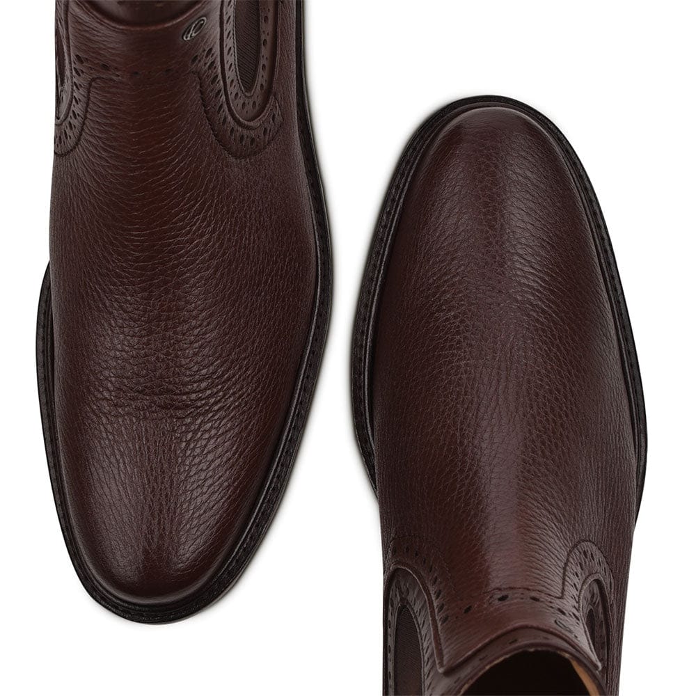 Botin Franco Cuadra Vigor Moderno Cafe Oscuro