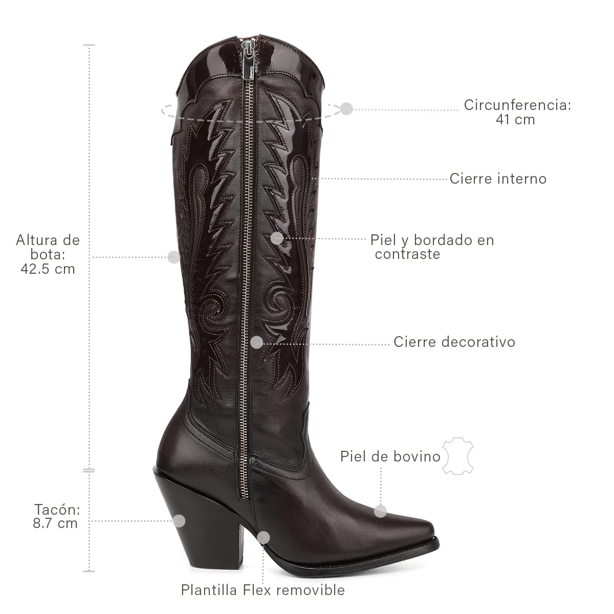 Bota Cuadra Orquídea Café - vista 10
