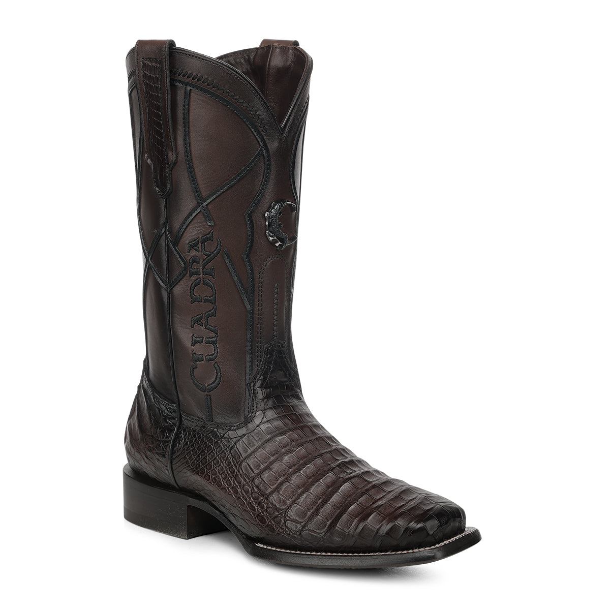 Bota vaquera Cuadra Insignia Caimán Chocolate – vista lateral