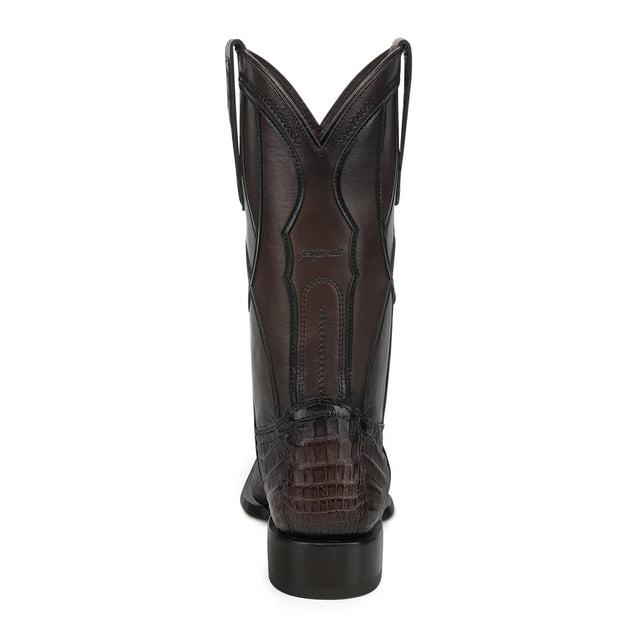 Bota vaquera Cuadra Insignia Caimán Chocolate – vista trasera