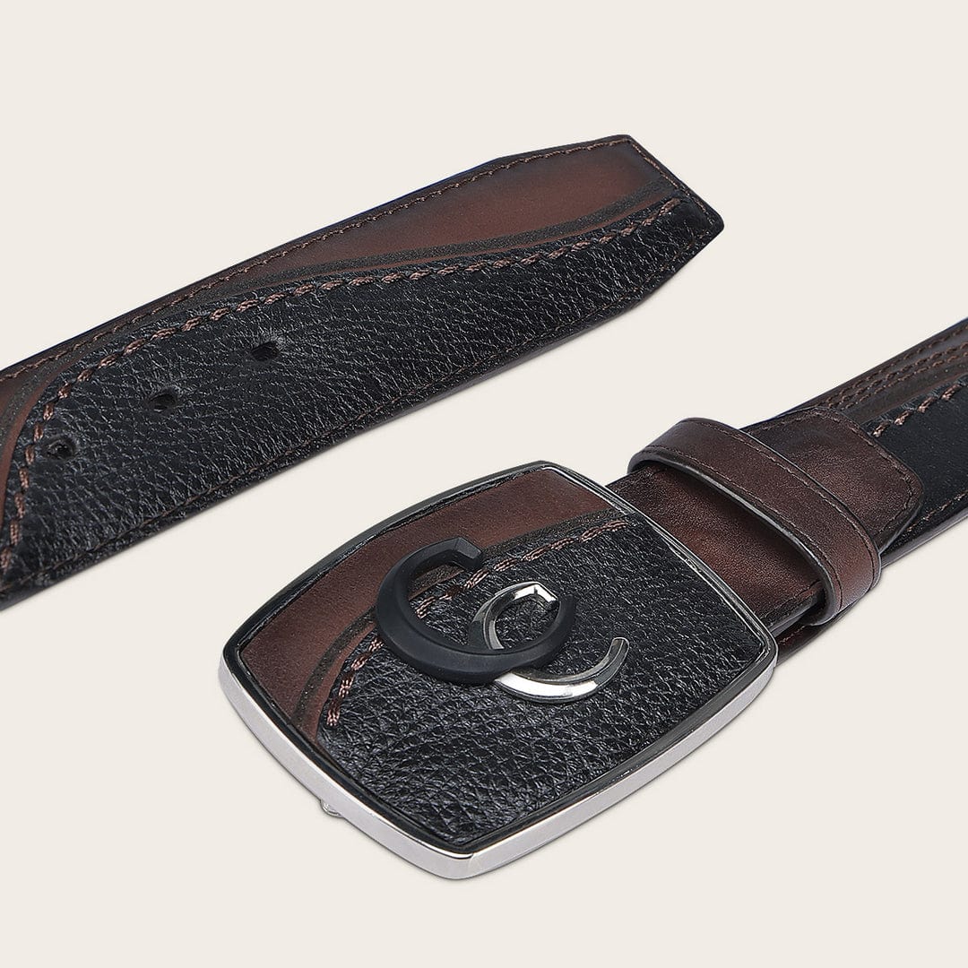 Cinturon Cuadra Venado Italiano Negro