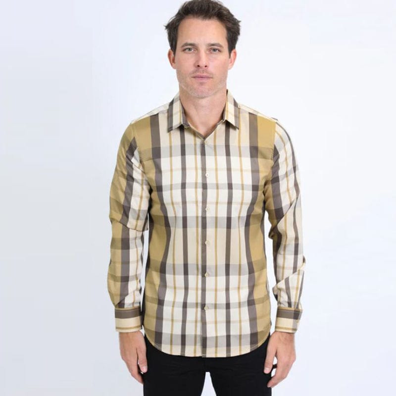 Camisa Platini Patrones Beige/Amarillo