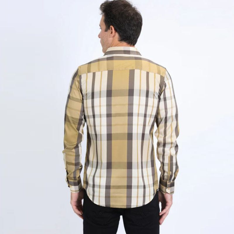 Camisa Platini Patrones Beige/Amarillo