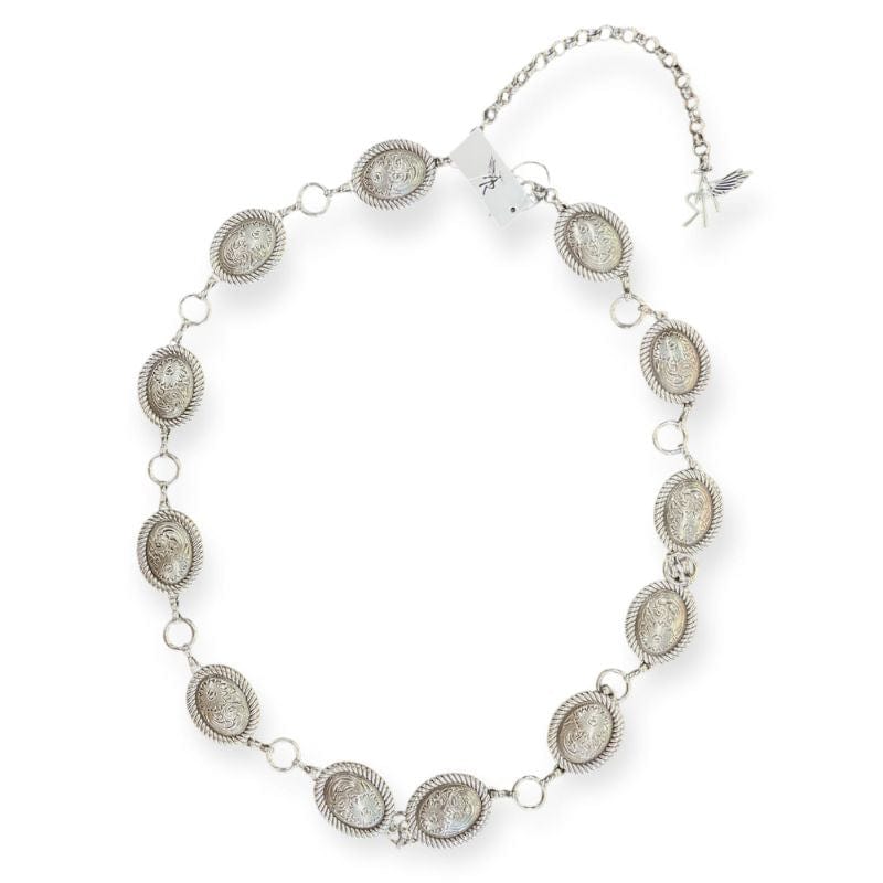 Cinturon Floral Conchos Plata