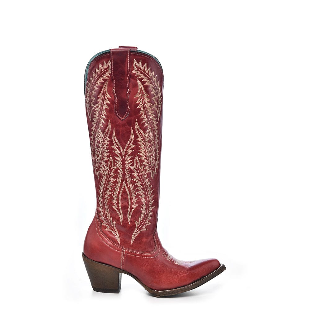 Bota Vaquera Red Embroidery Tall Top
