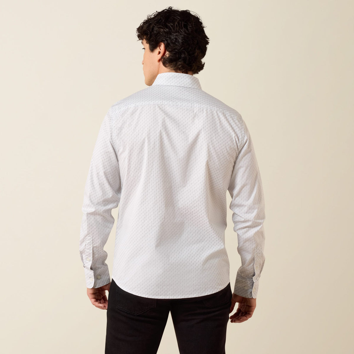 Camisa vaquera Ariat Mackenzie Modern gris para hombre – vista de espalda