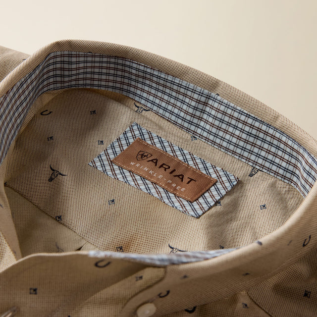 Camisa Ariat Wrinkle Free Sam Oyster Grey - detalle 3
