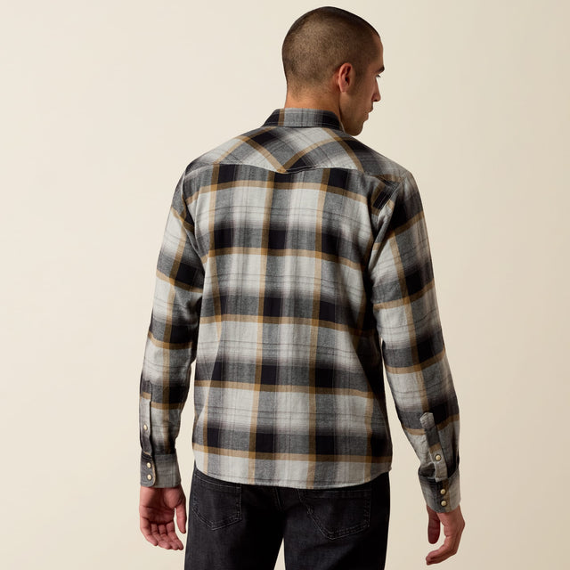 Camisa Ariat Retro Heinz Grey Heather Plaid - espalda