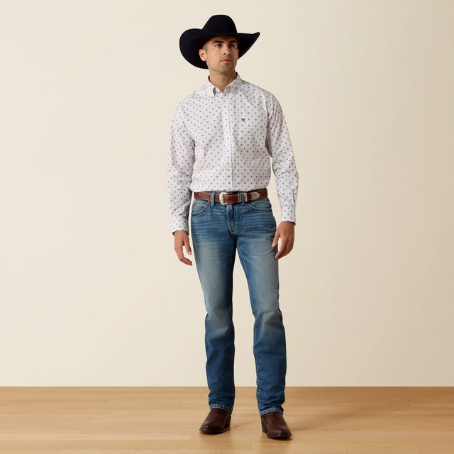 Camisa Ariat Nielsen White Medallion Print - cuerpo completo