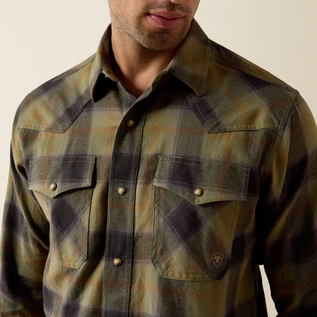 Camisa Ariat Retro Hahn Four Leaf Clover Plaid - detalle 1