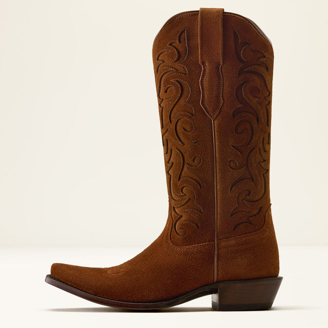 Bota Vaquera Ariat Vallie Gamuza Café - lateral