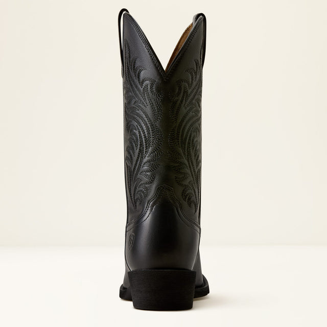 Bota Vaquera Ariat Round Up Negra - talón