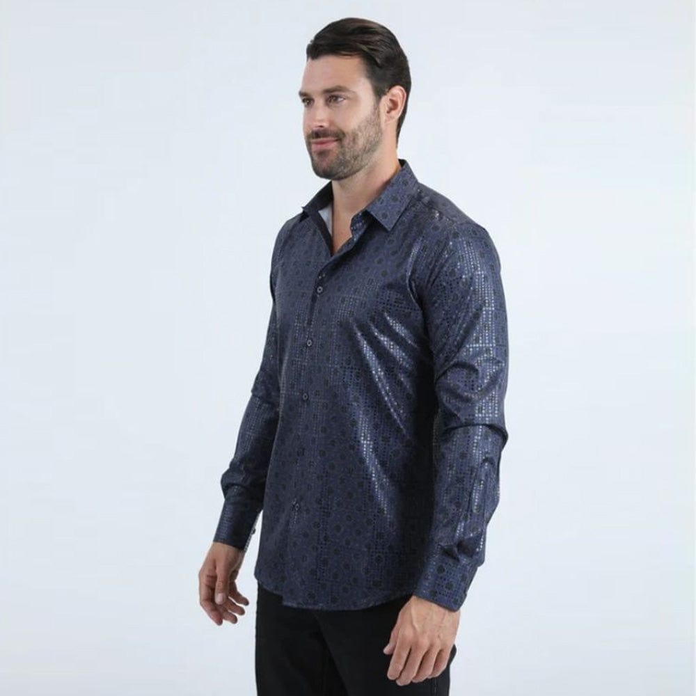 Camisa Platini Foil Fashion Navy