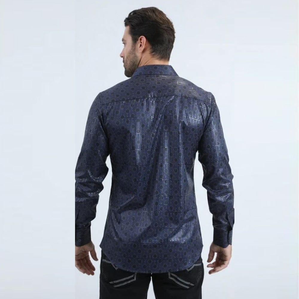 Camisa Platini Foil Fashion Navy