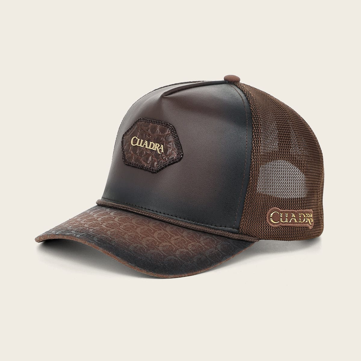 Gorra Cuadra Sello Alligator Café