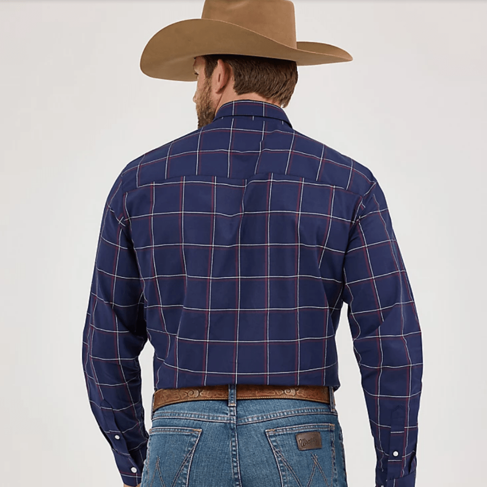 Camisa Wrangler Cody Johnson Cuadros Azul Marino