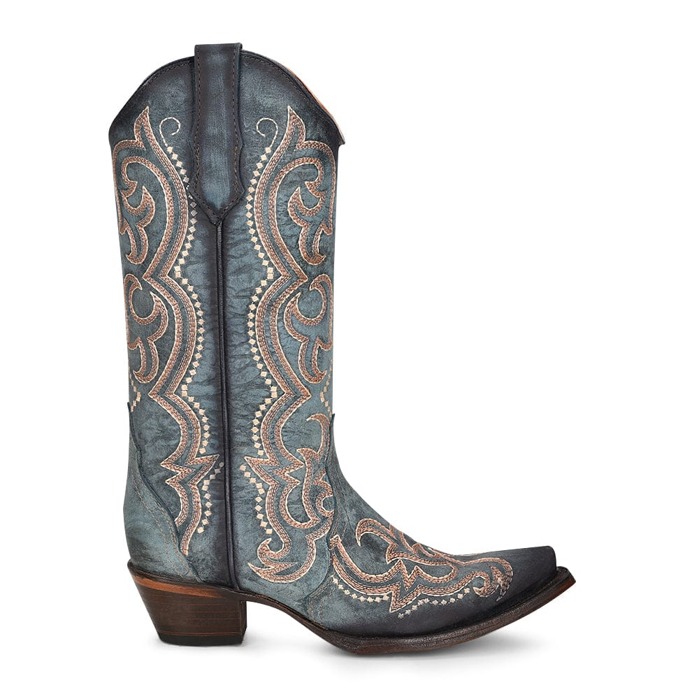 Bota Vaquera Blu Jean Embroidery & Triad