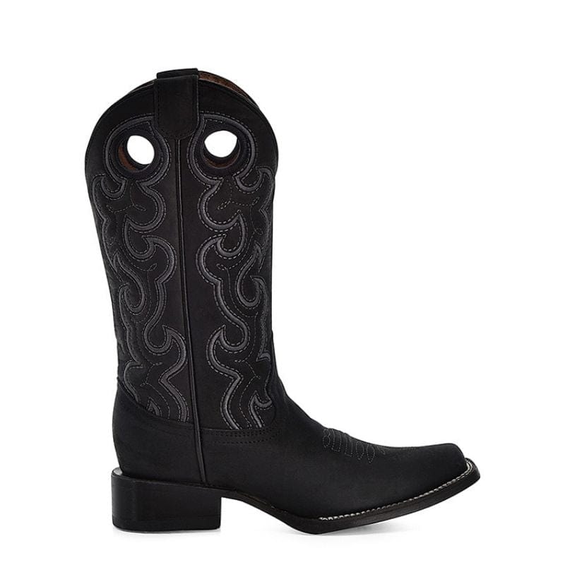 Bota Vaqueras Bordado Negro