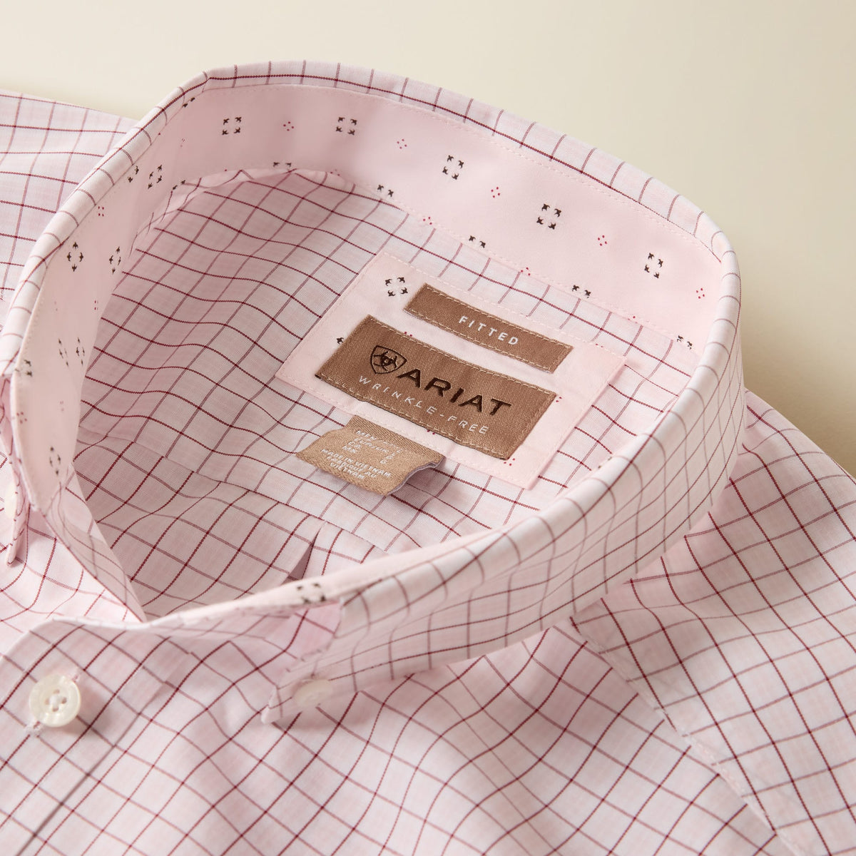 Camisa vaquera Ariat Wenzel rosa para hombre – detalle 3