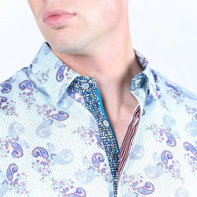 camisa satin azul