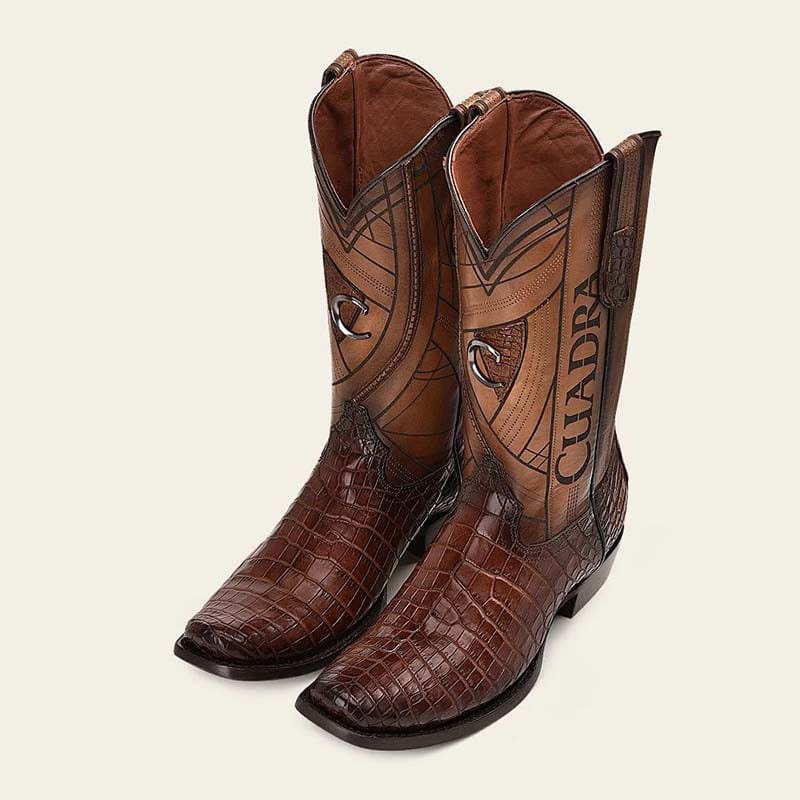 botas cuadra piel de cocodrilo