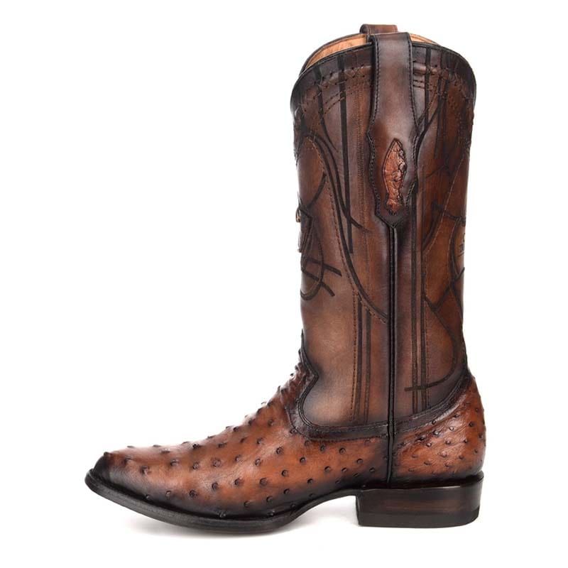 botas de piel exotica de avestruz