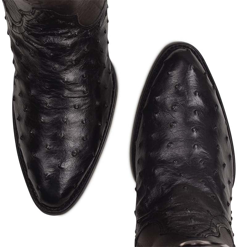 botas vaqueras de avestruz negra
