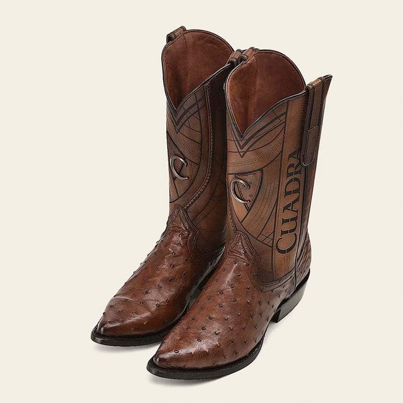 botas cuadra de piel de avestruz