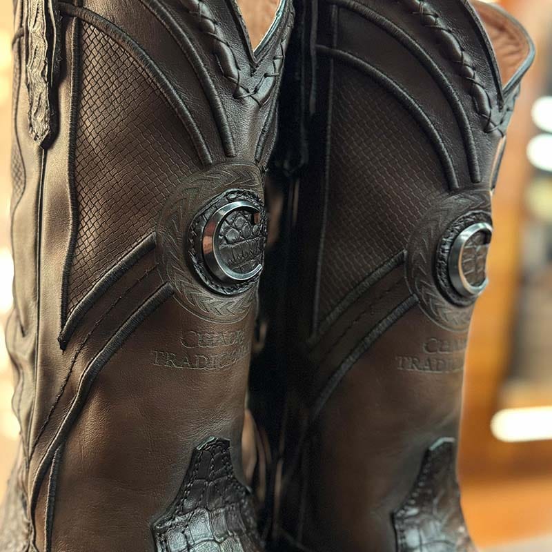 Bota Vaquera Western Exotic Cafe/Negro